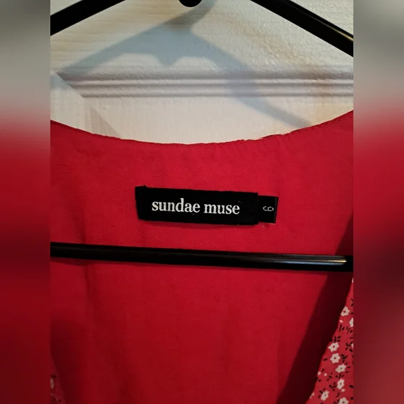 Red Floral Ruffle Dress - Picture 4 of 5